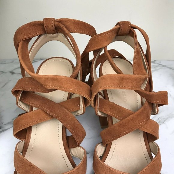 SOLD Country Road Tan Suede Leather Heels Shoes Size 37 - Picture 6 of 12